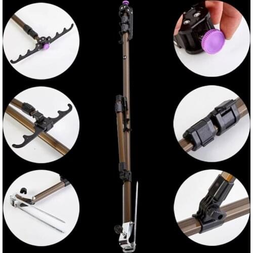 LIXADA Aluminum Alloy Fishing Rod Holder Adjustable Retractable Fish Pole Stand Bracket with Support Bipod Fishing Accessory