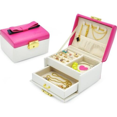 Home Storage Leather Jewelry Storage Box Ring Necklace Earrings Organizer Portable Organizers Storage Boxes Container