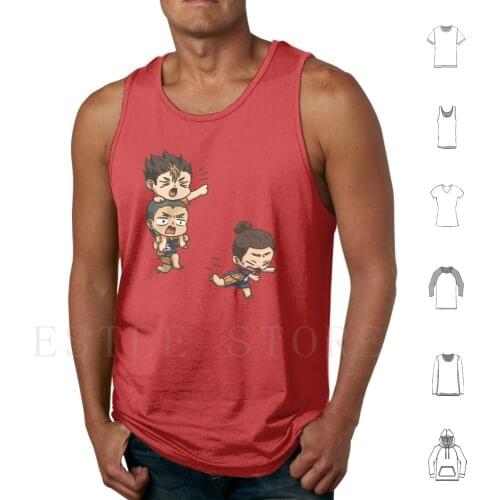 Haikyuu!! Noya , Tanaka And Chibi Babies Tank Tops Vest Sleeveless Haikyuu Nishinoya Noya Tanaka Karasuno Captain Babies