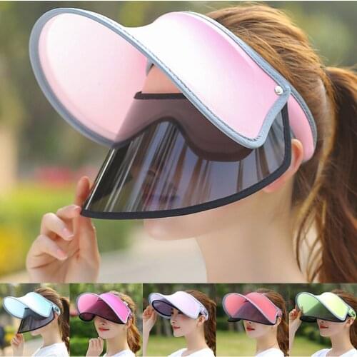 A0NIJIE Candy Color Unisex Cap Adjustable Running Tennis Golf Empty Top Visor Cap Women Sunscreen Hats Outdoor Sports