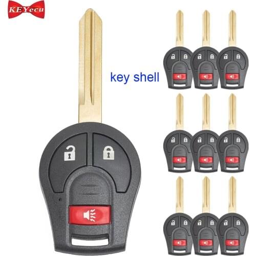 KEYECU 10pcs for Nissan Cube Juke NV200 NV1500 NV2500 NV3500 Rogue Sentra Versa Remote Key Shell Case Fob for CWTWB1U751