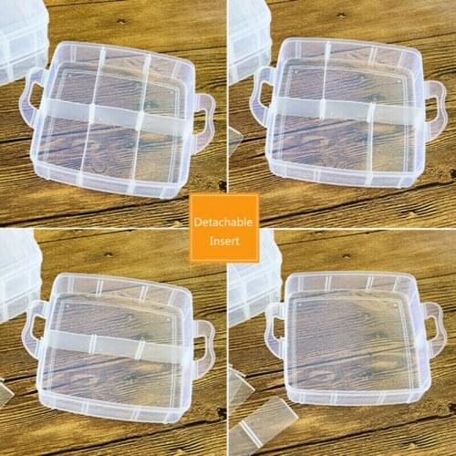 HOT Functional Clear Transparent Plastic Storage Box with Lid Pharmacy Drug Classification Jewelry Case Screw Beads Containe