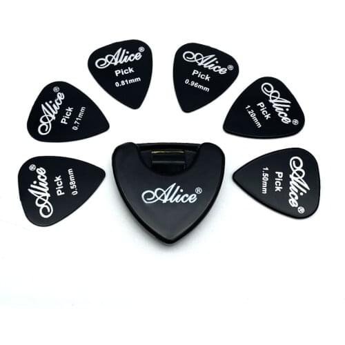 6 Guitar Picks + 1 Holder Case Alice Mediator Quick Storage Plectrum 0.58 0.71 0.81 0.96 1.2 1.5 mm