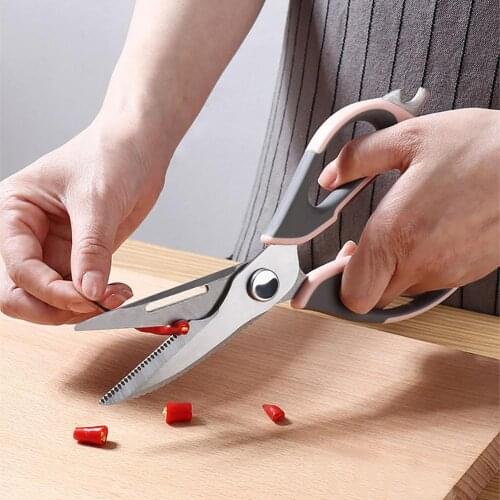 Multifunctional Stainless Steel Kitchen Chicken Bone Scissors Peel Poultry Shear Cut Meat, Vegetables, BBQ Tool Scissors