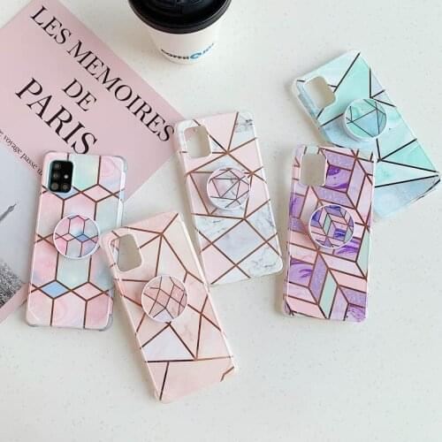 Mobile Splicing Marble For Samsung S10 Plus S20 Ultra Phone Case For Samsung Note10 20 Pro A50 A30S With Bracket IMD Back Cover