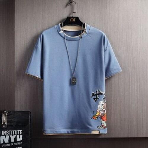 Fashion Short Sleeves Casual O NECK Casual T-shirt Black White Mens Cotton 2021 Summer Clothes TOP TEES Tshirt OverSize M-5XL