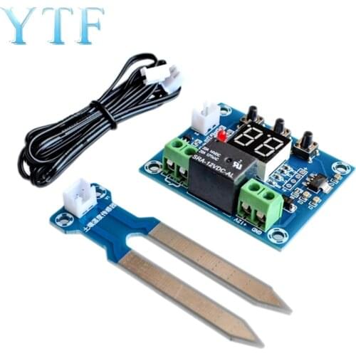 XH-M214 Humidity Controller Soil Sensor Module 20-99%RH Automatic Control Irrigation Computer System Red Digital Display Module