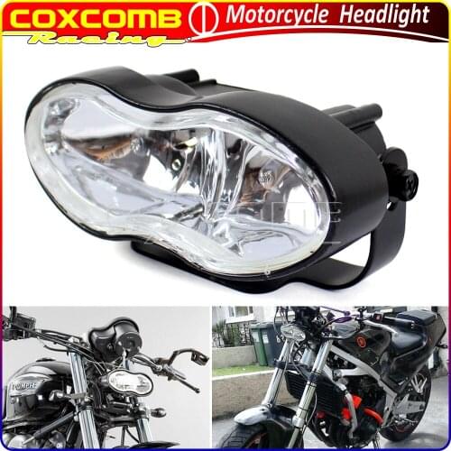 Motorcycle Oval Wave Headlight H3 55W Front Light Headlamp Custom For Harley Sportster Cruisers Chopper Bobber Cafe Racer