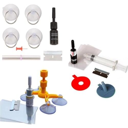 3 Type DIY Car Windshield Repair Kit, Resin for Auto Glass Windshield Crack Chip Scratch, Chips, Cracks, Bullls-Eyes and Stars