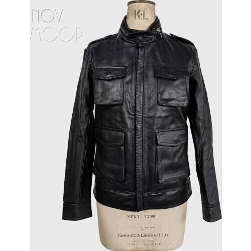 Novmoop first layer cowhide high quality thick genuine leather last piece year end clearance Liquidation veste en cuir C5