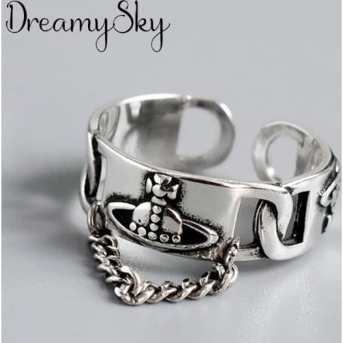 Charming Tassel Chains Planet Ring for Women Vintage Boho Party Rings Gothic Punk Jewelry Gifts for Girls 2021