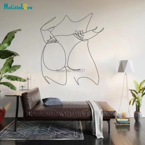 Sexy Woman Body Decal One Line Art Minimalist Mordern Living Room Home Decor Removable Vinyl Wall Stickers BD654