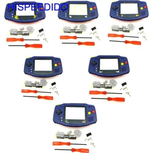 Replacement Blue front shell and Red back shell For Nintendo GBA gameboy adavance console Complete case with screw drivers