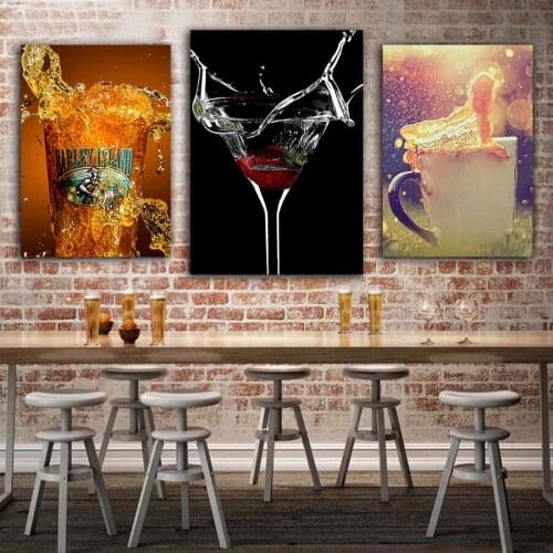 Bar Wine Vintage Posters Kitchen Prints Pop Art Wall Pictures Modern Dining Room Printable Canvas Painting Home Decoration