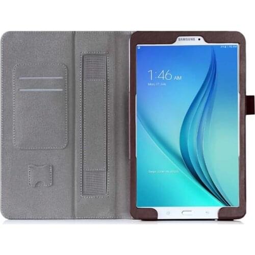 High Quality Cowhide Hand Strap Leather Skin MagSmart Case Cover Card Holder Stand For Samsung Galaxy Tab E 9.6 T560 T560 T561