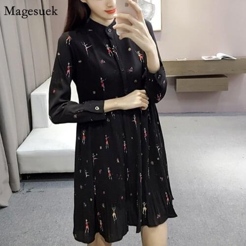 New Fashion Dresses For Women 2021 Autumn Print Chiffon Mini Dress Women Long Sleeve Plus Size Women Dress Party Vestido 2186 50