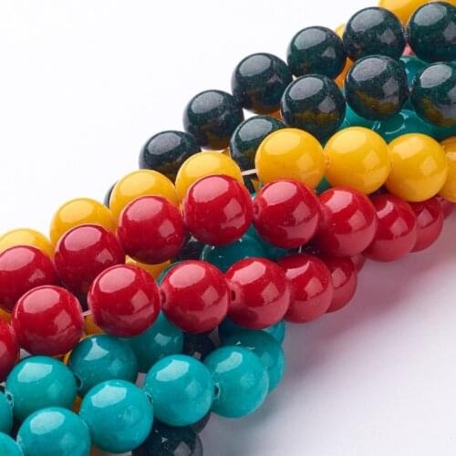 10 Strands 6mm 8mm 10mm Dyed Natural Mashan Stone Round Beads Loose Bead Jewelry Bracelets Necklaces DIY Findings