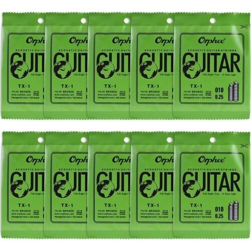 100pcs Orphee TX620-1 High-carbon Steel Core Single 1st E-String Acoustic Folk Guitar Strings (.010 .011 .012 Gauges)