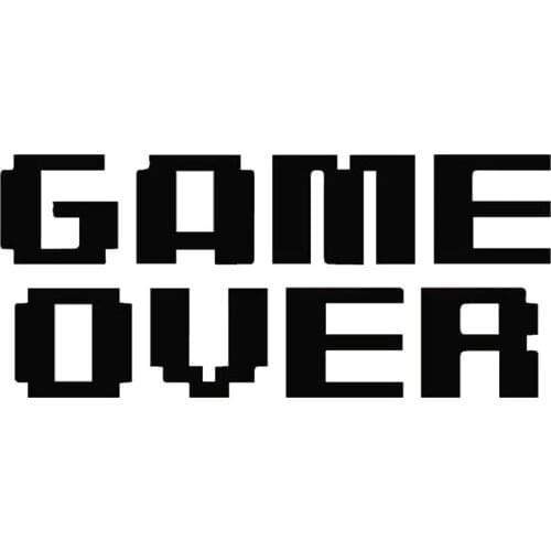 14.6*6.5CM GAME OVER Fashion Wordart Car Styling Stickers Creative Car Body Decal Accessories Black/Silver C9-0562