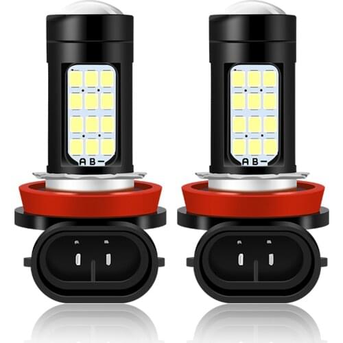 2PCS H8 H11 LED HB4 9006 HB3 H9 H16 JP Car Fog Lights H7 H4 Headlight Bulb 1800Lm 2835 42SMD 6000K White Yellow RED Auto Lamps