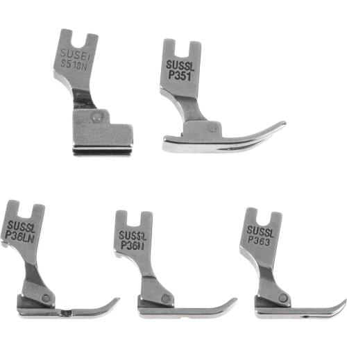 5Pcs Presser Feet for Juki Industrial Sewing Machine S518NS P36LN P36N P351 P363 (Silver)