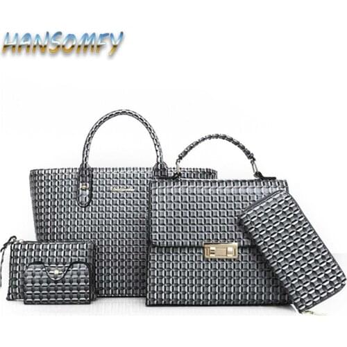 6 Pcs Women Leather Handbags Fashion Designer Female Shoulder Bags Composite Bag Casual Crossbody Messenger Tote Bags YZ-41