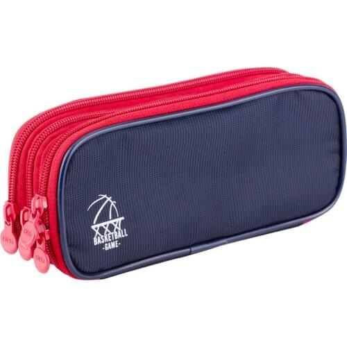 66667 pencil case 3 - layer zipper pencil case mens and womens canvas pencil case storage stationery wholesale