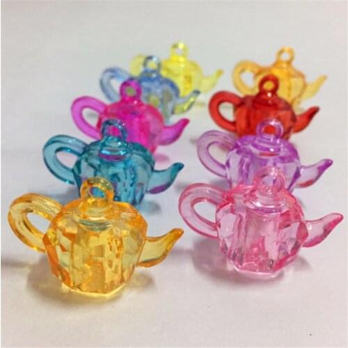 50 Pieces 32*22mm Acrylic Mix Colorful Teapot Model Shape Game Pieces For DTY Board Games Accessories Child gift
