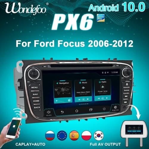 2 DIN android car radio PX6 For FORD focus Mondeo S-MAX C-MAX Galaxy kuga 2din auto audio navigation car stereo multimedia gps
