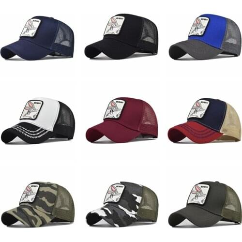 Summer New Animals Embroidery Mens Baseball Cap Women Snapback Hip Hop Cap Summer Mesh Hat Trucker Cap 2021