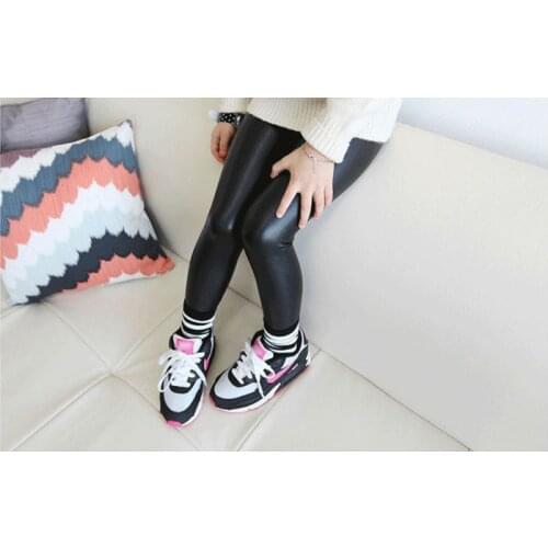 Ma&Baby 1-8Y Toddler Kid Girls Pencil Pants Fashion Faux Leather Skinny Pants Leggings Fashion Trousers DD88