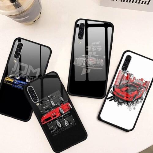 Sports car jdm drift Phone Case Tempered glass For Samsung S10 S20 plus Ultra E note8 note9 note10 pro