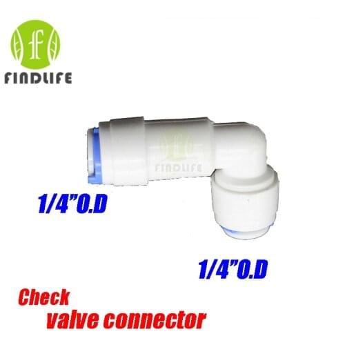 Water Filter Parts 2pcs 1/4" *1/4"OD Tube check valve Hose Elbow Quick Connector Aquarium For RO Water purifier system 4040check