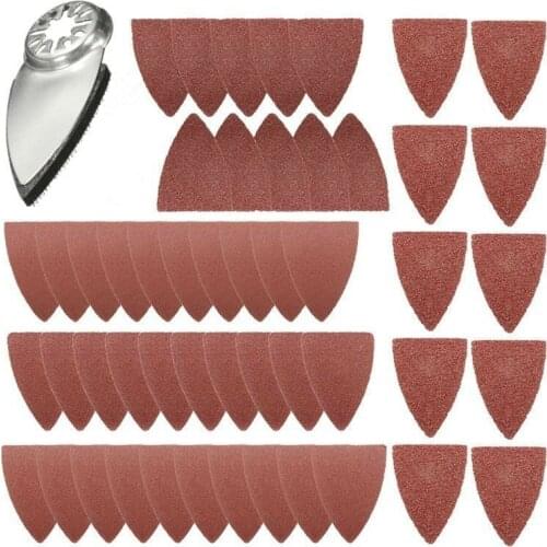 31 Pack 38*52MM Grinding Triangle Oscillating Sandpaper Sanding Disc Sanding Pad Hook Loop 60/80/ 120/ 180/ 240/ 320/ Grit
