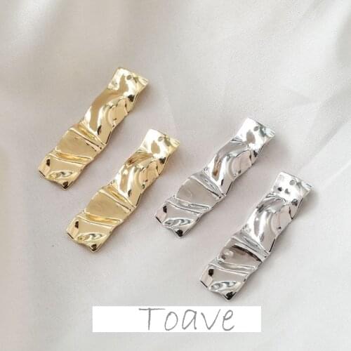 Long concave-convex surface single hanging water corrugated copper pendant simple versatile diy earrings material accessories