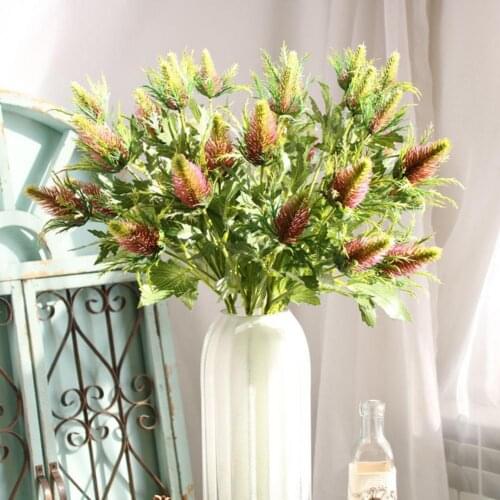 1Pc Simulation Eryngium Eco-friendly 3 Heads Plastic Fantastic Decorative Artificial Flower for Office Simulation Eryngium