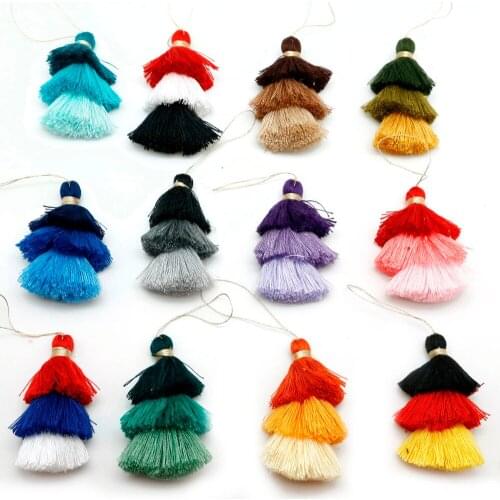 Hot Selling 3pcs/lot Poly Cotton Tassel Charm Pendant for Necklace Key Chain Bag Clothing Decor DIY Jewelry Findings & Craft