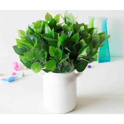 7-Branch DIY Artificial Plant Realistic Faux Green Leaf Stem Plant Decor For Wedding Household Party Artificial Plants Supplies