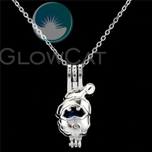 K1065 X'mas Santa Hat Beads Cage Perfume Diffuser Stone Pearl Cage Locket Necklace Pendants Kids Girl Gift