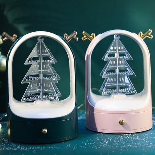 Christmas Tree Shape Jewelry Storage Cosmetic Storage Box Makeup Organizer Drawer Christmas Festival Nice Gift for Woman Beauty
