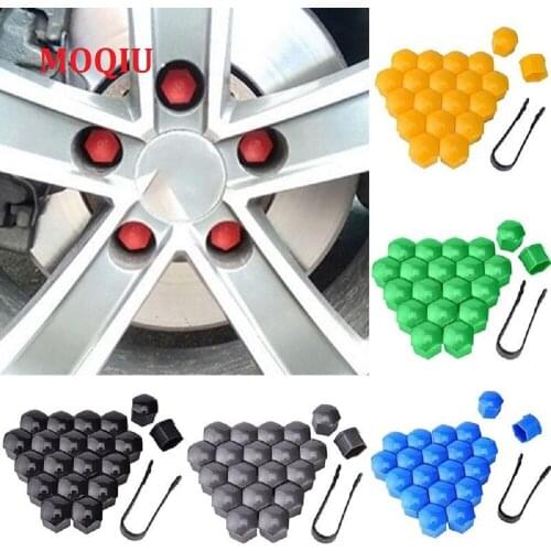 MOQIU 17mm 20 pieces protective caps anti-rust car wheel nut caps auto hub car tire cover screw nut screw exterior decoration