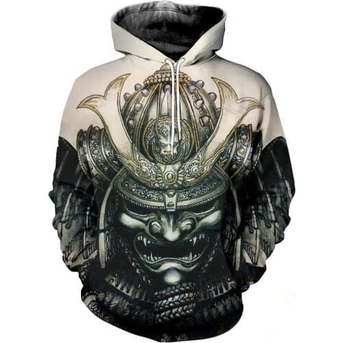 3D All Over Printed Samurai Hoodie Men Women Harajuku Casual Sweatshirt Autumn Winter Fashion Zip Jacket