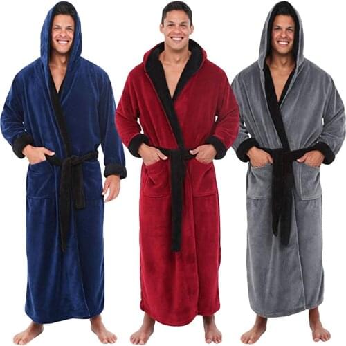 Mens Winter Plush Lengthened Shawl Bathrobe Home Clothes Long Sleeved Robe Coat Lenceria Sensual Mujer Нижнее Белье Женское