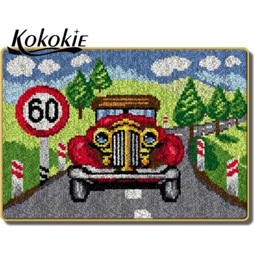 Landscape latch hook kits for adults large printed canvas yarn carpet diy latch hook rug kits carpet embroidery carpet diy rug