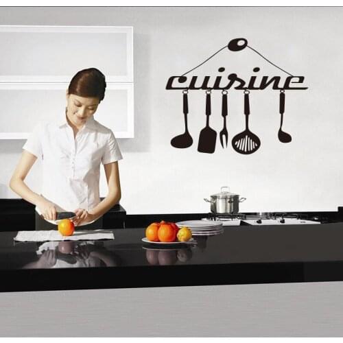 Sticker Cooking Tools Vinyl Carving Wall Decal Art Mural Kitchen Poster Original Fashion Home Decoration Painting DW0211