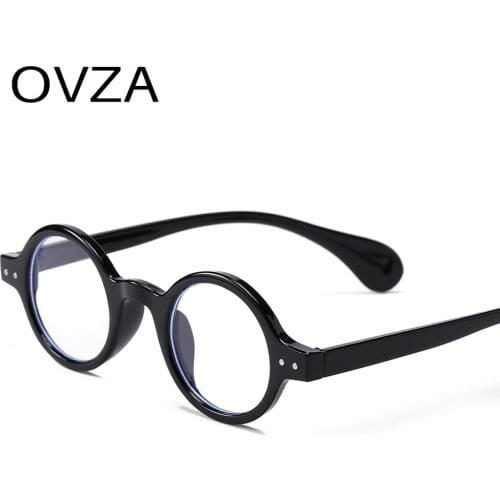 OVZA Retro Vintage Eyeglass Frame Mens Punk Brand Designed Anti Radiation Glasses Women Round Computer Goggle High Quality S0065