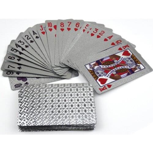Silver Foil Poker Creative Models Waterproof Color Plastic Poker Favorite Playing Card Gold