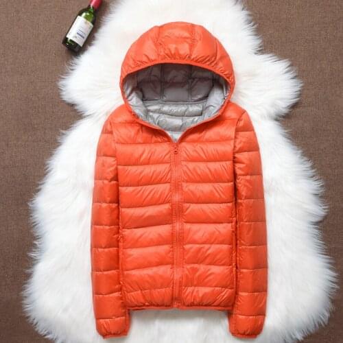 New Double sided Ultra Light Down Jacket Women Parkas basic Winter jackets Female velvet hooded Coats Autumn Down Womens Outwear