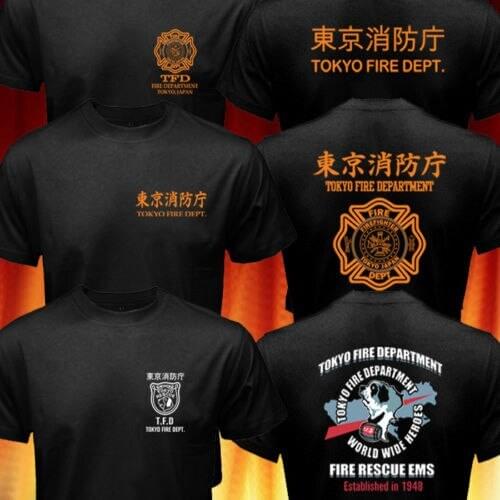 Rare Japan Style Tokyo Fire Department Firefighter K-9 Dog Rescue Logo 2019 Funny Cotton Casual Top Tee Printed Tops Tee Shirt