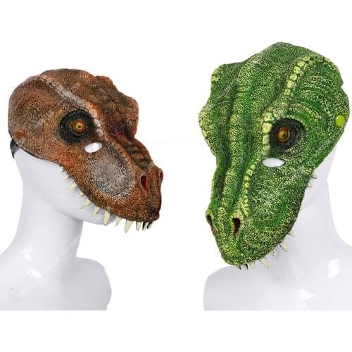 Silicone Animal Mask Dinosaur Halloween Realistic Dinosaur Mask Mardi Gras Action Figures Gags Practical Jokes Decor